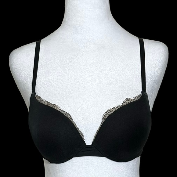 NWOT -Women’s Black Bra & Panty Set -Besima -Cheetah Print Edging -Sizes 34B & 7 - Picture 3 of 12